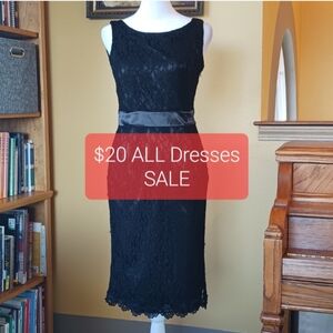 Elegant Black Lace Cocktail Dress By Romy XS Little Black Dress